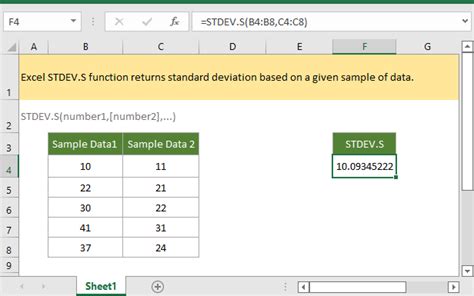 How To Use The Excel Stdevs Function