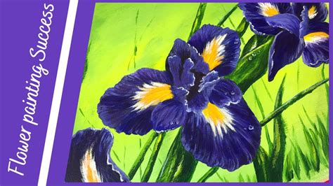 HOW TO PAINT AN IRIS FLOWERAcrylics For BeginnersJoin Me To Create