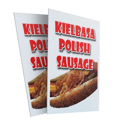 Kielbasa Polish Sausage 2 Pack 24 X 36 Plastic Signs Sign Insert