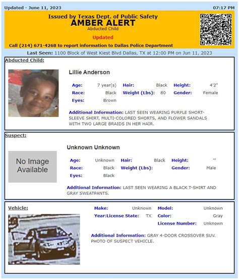 Texas Alerts on Twitter: "ACTIVE AMBER ALERT for Lillie Anderson from ...