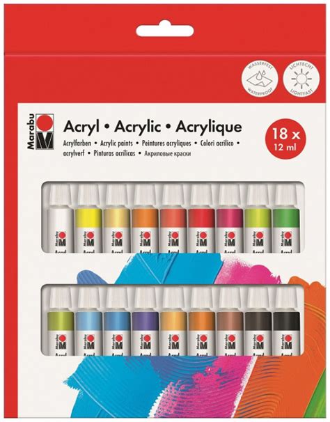 Marabu Acrylfarben Set 18 X 12 Ml