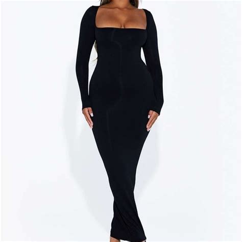 Naked Wardrobe Dresses Naked Wardrobe The Nw Square Up Maxi In Black Poshmark
