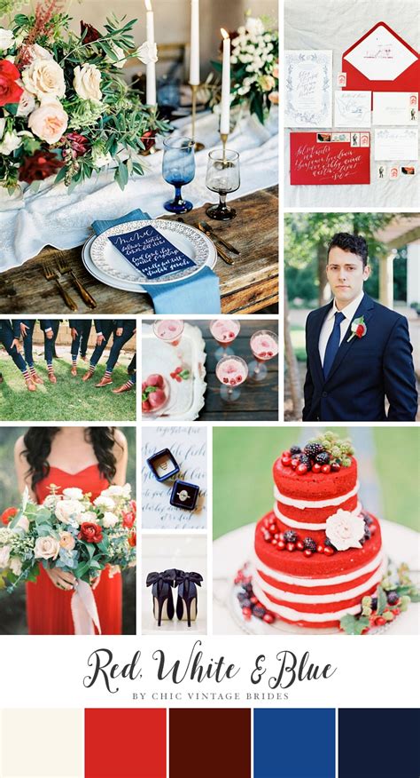 A Chic Red, White & Blue Colour Palette for a 4th of July Wedding ...