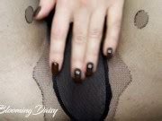 Slutty Brunette Put Her Hand Under Pantyhose And Caress Her Tender Pussy Till She Cums Xxx