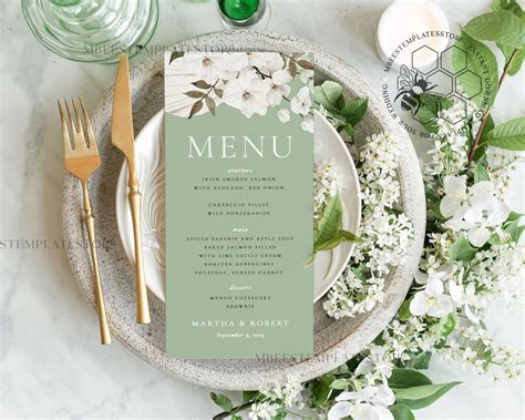 Modern Wedding Menu