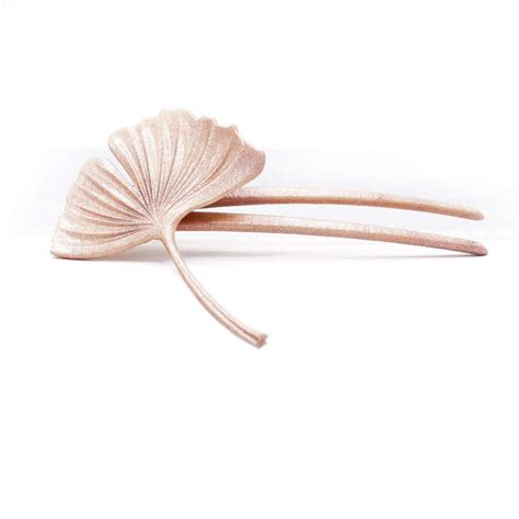 Feuille Ginkgo Bijoux de cheveux Nude Rose poudré Denicheuse