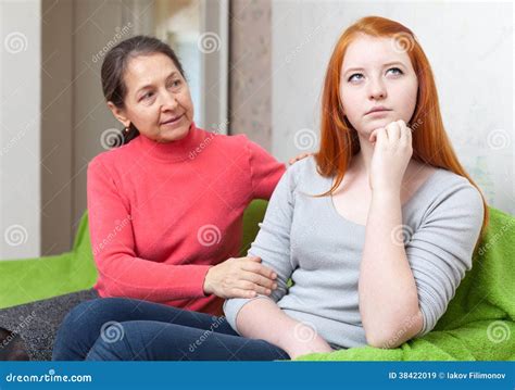 Mother Asks For Forgiveness From Daughter Stock Image Image Of