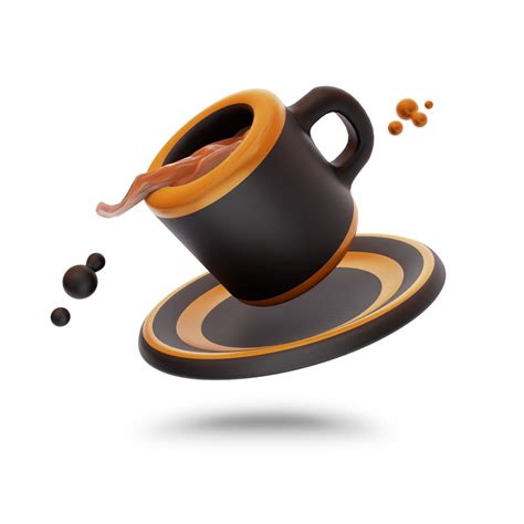 Isolated Coffee Spills On A Transparent Background Floating Cup Spilling Hot Chocolate Icon