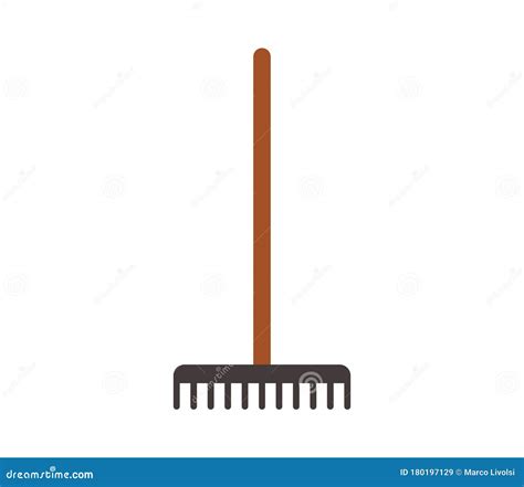 Icono De Rastrillo Ilustrado En Vector Sobre Fondo Blanco Stock De