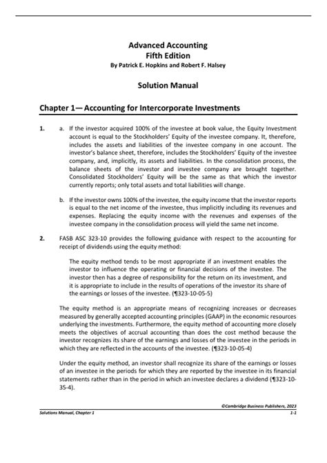 Advanced Accounting Halsey Hopkins Solutions