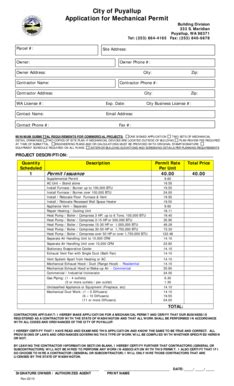 Fillable Online Cityofpuyallup Mechanical Permit Application