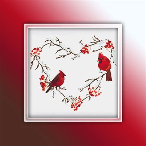 Cardinals Counted Cross Stitch Pattern Etsy