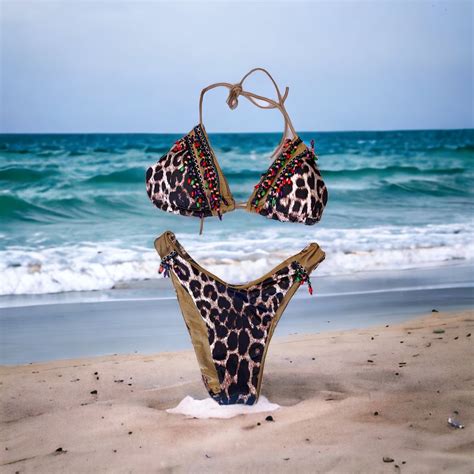 Γυναικείο Μαγιό ΣΕΤ ALICE Μπικίνι Τριγωνάκι Λεοπάρ Σλιπ Λεοπάρ lingerie shop gr