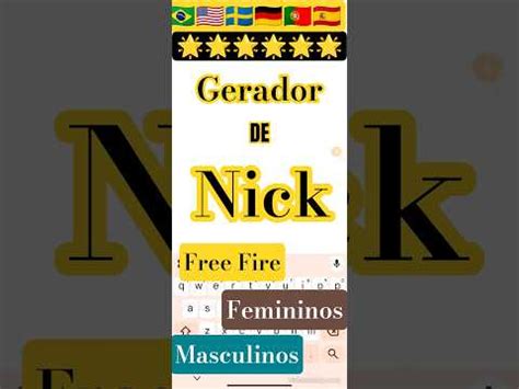 Gerador De Nick Personalizados - 𝓕𝓻𝓮𝓮#1 Gerador De Nick-⭐Personalizados, Para Jogos, Feminino Nicks