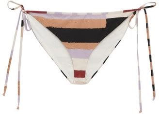 Cala De La Cruz Manuela Striped Side Tie Bikini Briefs Multi