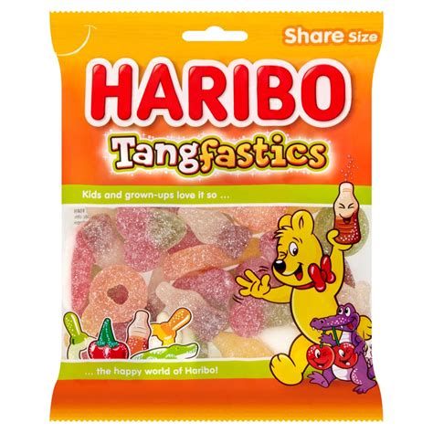 Haribo Tangfastics Fruit And Cola Flavour Fizzy Jelly Sweets Sharing Bag 160g Bb Foodservice