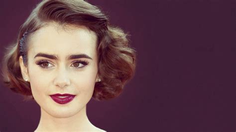 Wallpaper Face Women Model Long Hair Singer Fashion Lily Collins Nose Skin Head