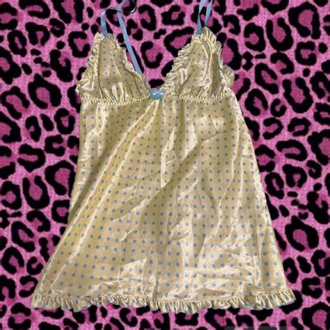 Super Cute Y K Yellow Blue Polka Dot Lingerie Depop