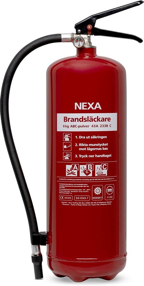 Nexa Brandsläckare Röd 6kg Brandsläckare med 6 kg ABC pulver