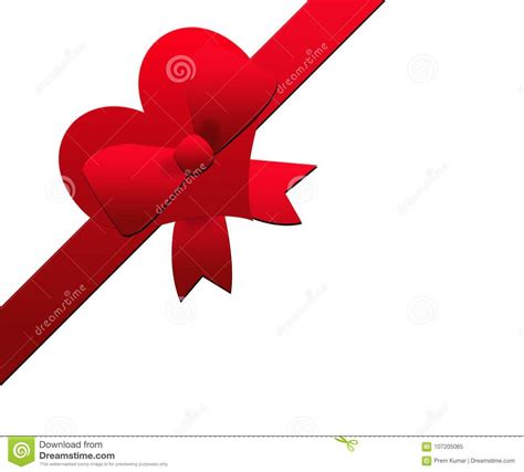 Red Satin Ribbon And Bow Isolated On White Stock Illustration