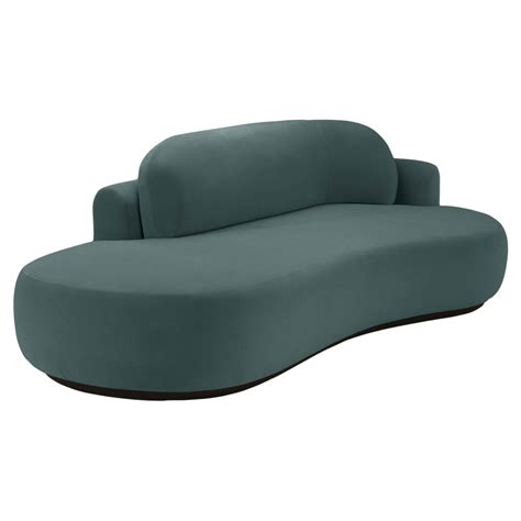 Naked Curved Sofa Large With Beech Ash 056 1 And Teal For Sale At 1stDibs