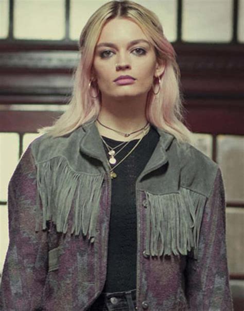 Sex Education Emma Mackey Fringe Jacket Maeve Wiley Leather Blazer