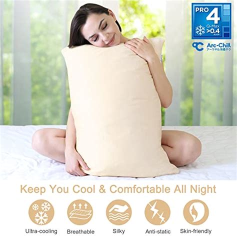 Elegear Cooling Pillow Cases For Hot Sleepers Japanese Q Max 0 45 Cooling Pillowcases Both