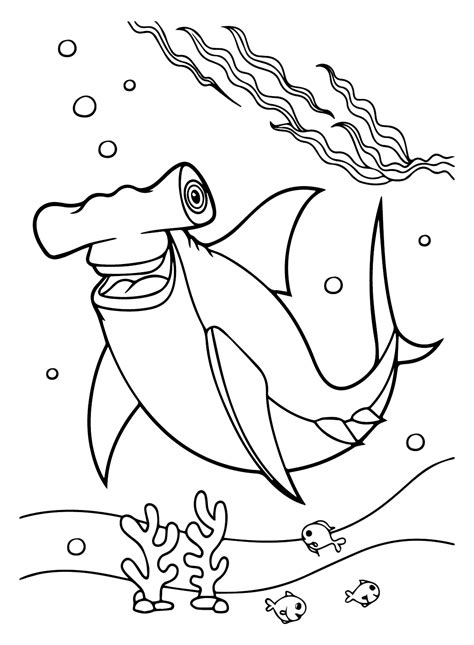 Hammerhead Shark color Sheets Coloring Page - Free Printable Coloring Pages