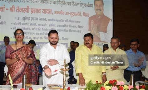 Bihar Deputy Chief Minister Tejashwi Yadav And Others Lighting The News Photo Getty Images