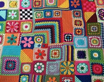 Rainbow Gay Pride Blanket Progress Flag Colors With Granny Etsy