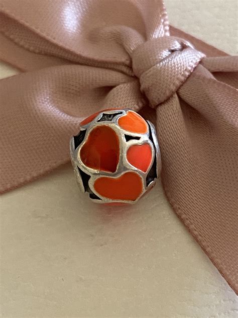 Genuine Pandora Red Hot Love Hearts Charm Gem
