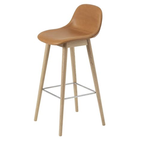 Fiber Bar Stool Wood Base W Backrest Muuto Rypen