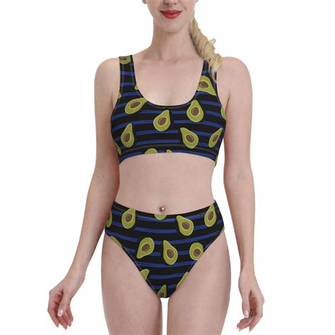 Haiem Avocado Women S High Waisted Bikini Set Two Piece Bathing Suits High Cut Bikini Cut Out