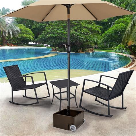 Yaheetech 150lbs Portable Patio Umbrella Stand Free Standing Umbrella Base With Fillable Planter