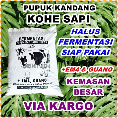 Jual Pupuk Kandang Organik Kohe Sapi Kemasan Besar Via Kargo Siap Pakai