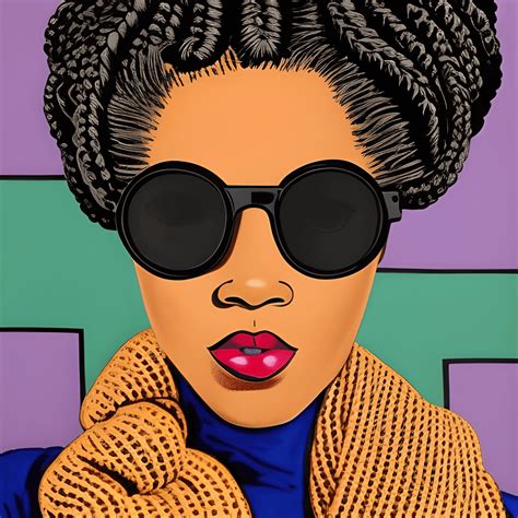 1900s Classy Painting Comic Style Pop Art Black Girl Creative Fabrica