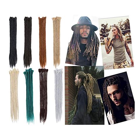 LELINTA Hair Extensions For Men 20" Synthetic Locks Hair Extensions Crochet Twist Braiding ...