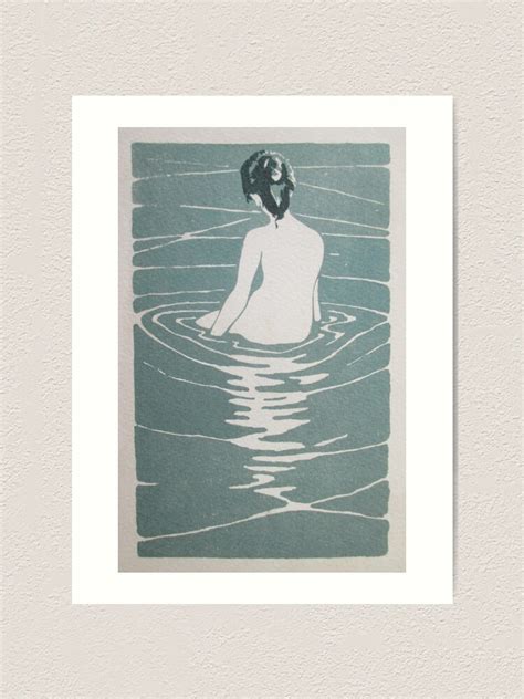Female Nude Seated In Water By Ichijo Narumi C Art Print For