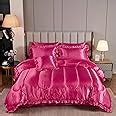 Amazon Bedding Dreamer King Size Satin Bed In A Bag Hot Pink