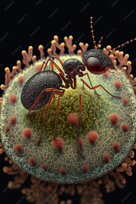 Premium Photo | Ants roam in the splendid microscopic world generative ai