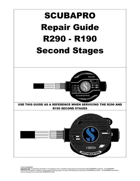 Calaméo Manual reparación scubapro R290 R190