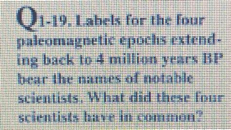 Solved Q Labels For The Four Paleomagnetic Epochs Chegg