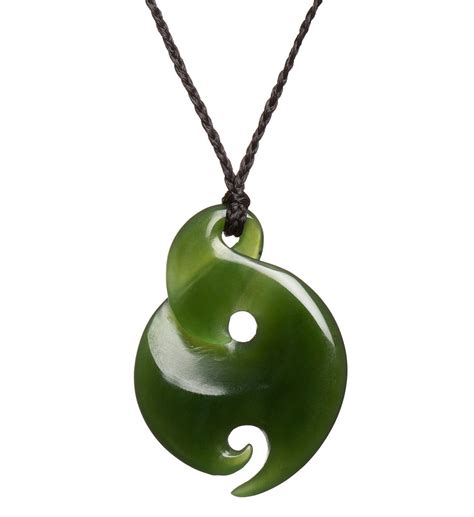 Flawless Pale Green NZ Pounamu Koru Twist Necklace Mountain Jade New