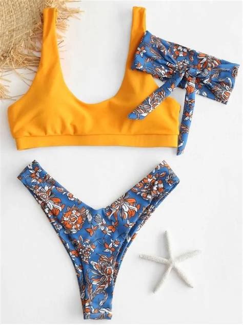 High Leg Floral Bikini Set Bikinis Bikini Swimwear Bikini Tops