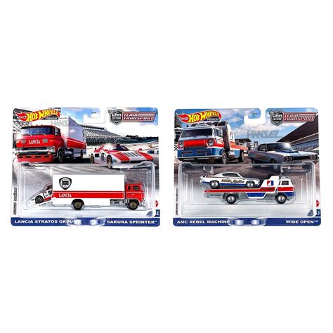 Jual Hotwheels Hot Team Transport Mix Q Set Lancia Stratos Sakura Sprinter Amc Rebel