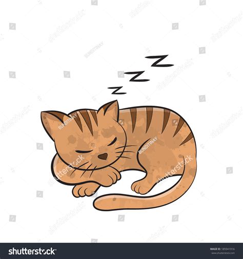 Cat Sleep Cartoon Vector Stock Vector 185941916 Shutterstock