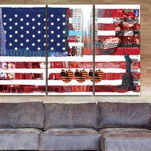 Flag United States Canvas American Flag Print American Flag Canvas