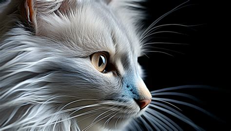 AI generated Cute kitten staring, fluffy fur, softness, playful ...