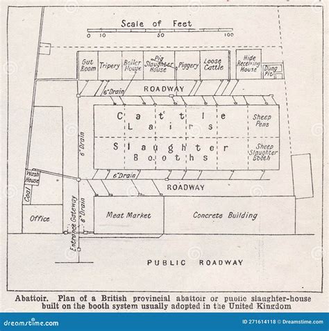 Vintage Plan Of A British Abattoir Editorial Stock Photo Illustration