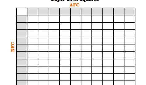 Printable Super Bowl Block Pool Template 19 Football Pool Templates ...